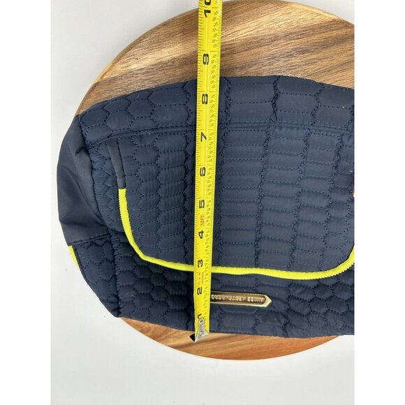 Aimee Kestenberg Cosmetic Bag Tote Quilted Puffer Navy Blue Zip Belt Handle - Picture 13 of 13